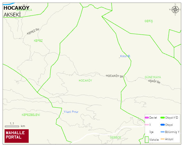 HOCAKÖY Mahallesi Haritası | İnteraktif Köy ve Mahalle Sınırları