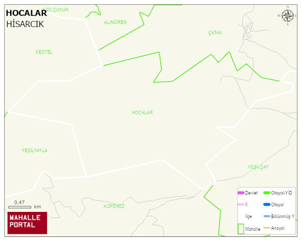 HOCALAR Köyü Haritası | Coğrafi Yapı ve Detaylı Haritası