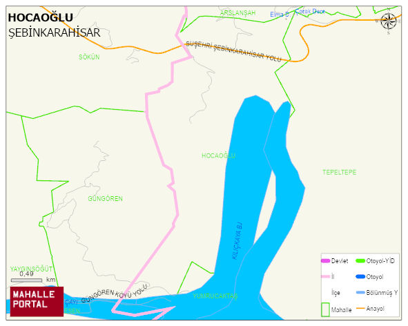 HOCAOĞLU Köyü Haritası | Coğrafi Yapı ve Detaylı Haritası