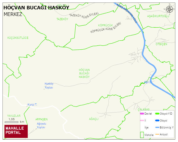 HÖÇVAN BUCAĞI HASKÖY Köyü Haritası | Coğrafi Yapı ve Detaylı Haritası