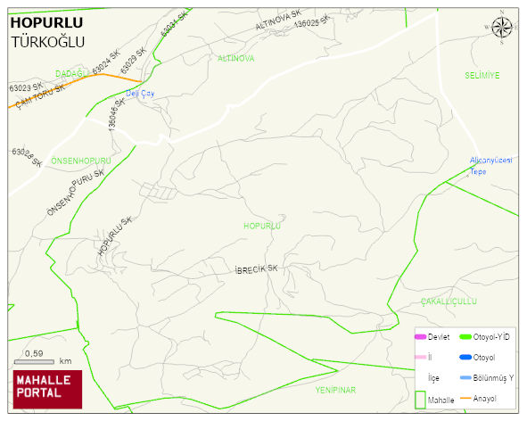 HOPURLU Mahallesi Haritası | Güncel Mahalle ve Köy Haritası