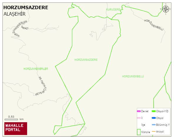 HORZUMSAZDERE Mahallesi Haritası | Sayısal Bölge Görünümü