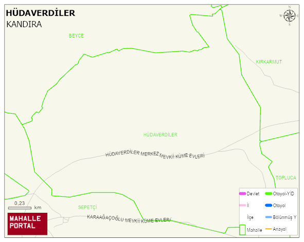 HÜDAVERDİLER Mahallesi Haritası | Detaylı Köy ve Mahalle Görünümü