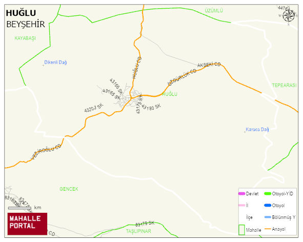 HUĞLU Mahallesi Haritası | Detaylı Köy ve Mahalle Görünümü