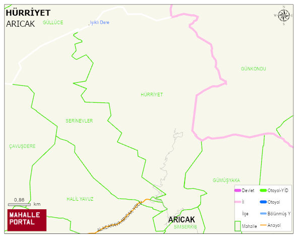 HÜRRİYET Mahallesi Haritası | Mahalle ve Köy Sınırı