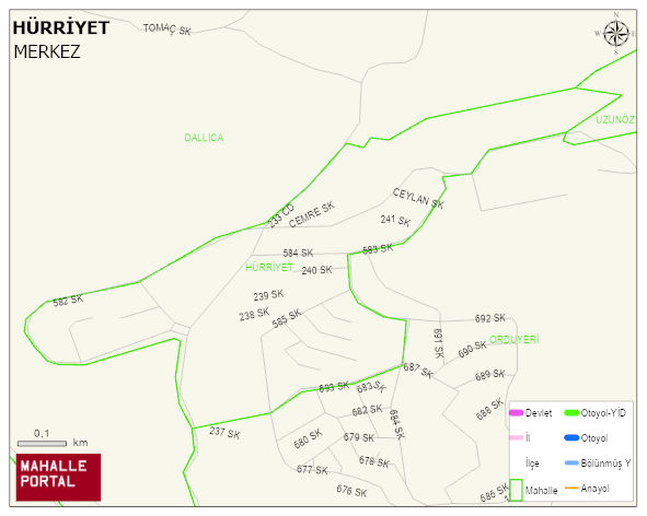 HÜRRİYET Mahallesi Haritası | İnteraktif Köy ve Mahalle Sınırları