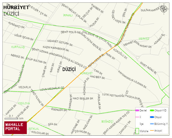 HÜRRİYET Mahallesi Haritası | Mahalle ve Köy Sınırı