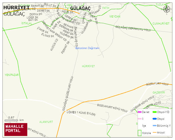HÜRRİYET Mahallesi Haritası | Yükselti ve Doğa Özellikleri