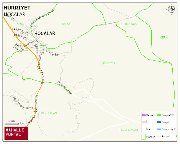 HÜRRİYET Mahallesi Haritası | Sayısal Bölge Görünümü