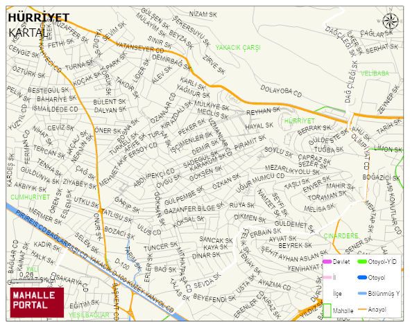 HÜRRİYET Mahallesi Haritası | İnteraktif Köy ve Mahalle Sınırları