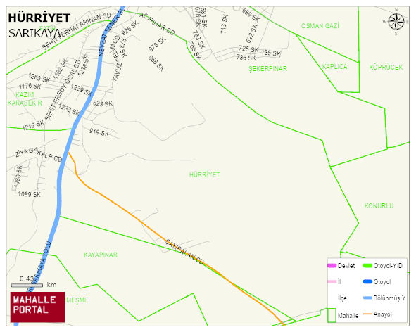 HÜRRİYET Mahallesi Haritası | İnteraktif Köy ve Mahalle Sınırları