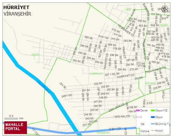 HÜRRİYET Mahallesi Haritası | Yükselti ve Doğa Özellikleri