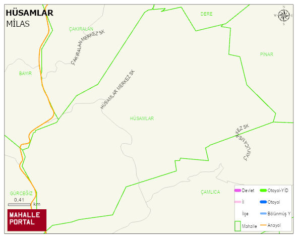 HÜSAMLAR Mahallesi Haritası | Uydu Görüntüsü ve Harita Detayları