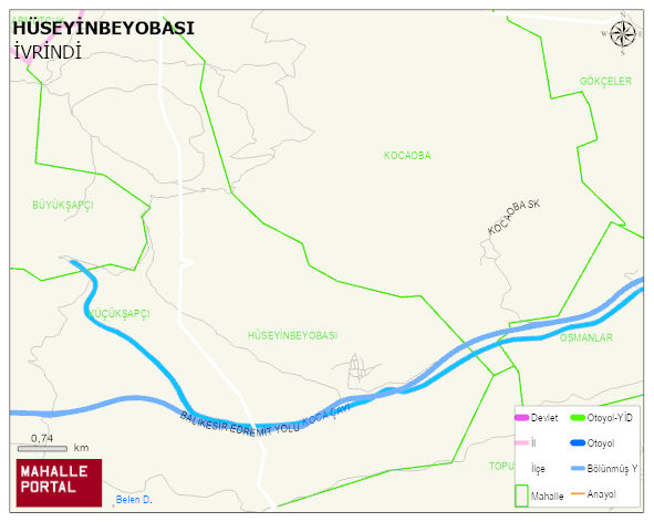 HÜSEYİNBEYOBASI Mahallesi Haritası | Mahalle ve Köy Sınırı