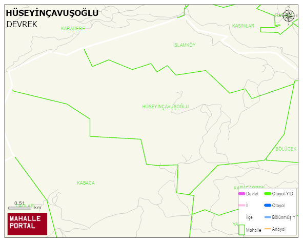 HÜSEYİNÇAVUŞOĞLU Köyü Haritası | Detaylı Köy ve Mahalle Görünümü