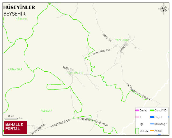 HÜSEYİNLER Mahallesi Haritası | Mahalle Sokak Haritası