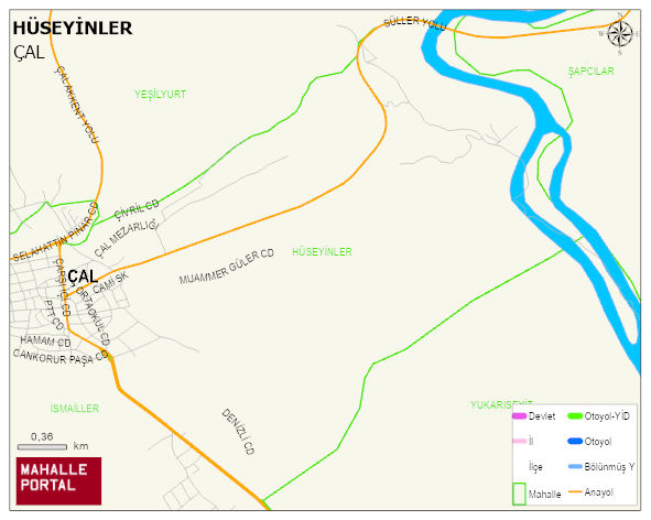HÜSEYİNLER Mahallesi Haritası | İnteraktif Köy ve Mahalle Sınırları