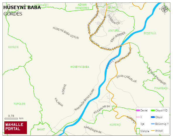 HÜSEYNİ BABA Mahallesi Haritası | Sayısal Bölge Görünümü