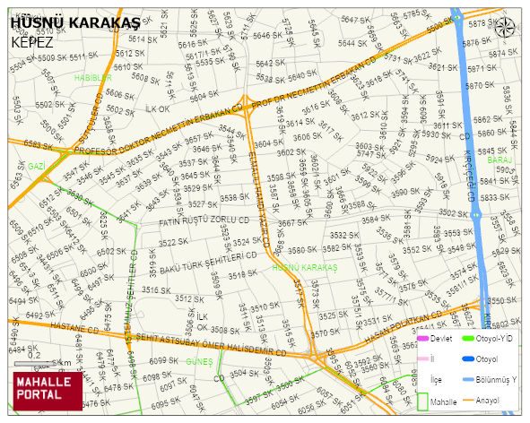 HÜSNÜ KARAKAŞ Mahallesi Haritası | İnteraktif Köy ve Mahalle Sınırları