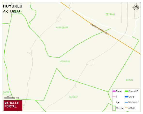 HÜYÜKLÜ Mahallesi Haritası | Coğrafi Yapı ve Detaylı Haritası