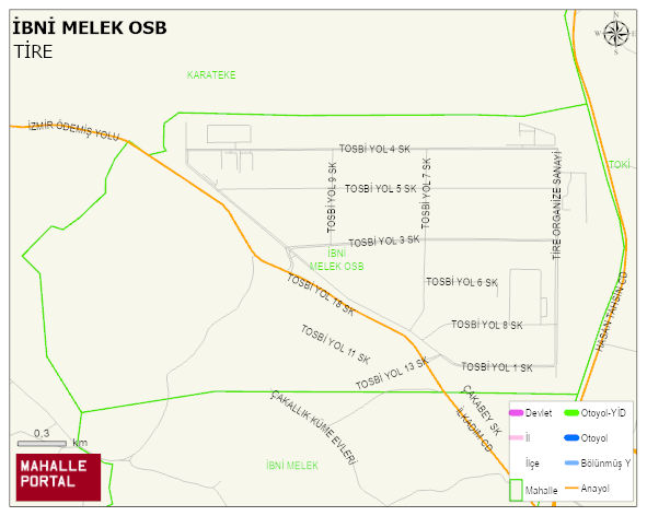 İBNİ MELEK OSB Mahallesi Haritası | Mahalle Sokak Haritası