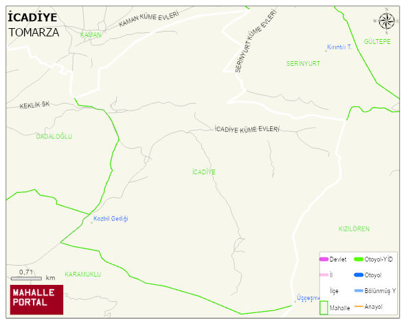 İCADİYE Mahallesi Haritası | Dağlar, Ovalar ve Akarsu Bilgileri