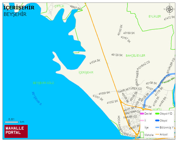 İÇERİŞEHİR Mahallesi Haritası | Dağlar, Ovalar ve Akarsu Bilgileri