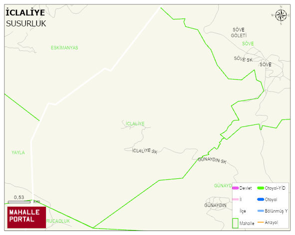 İCLALİYE Mahallesi Haritası | Dağlar, Ovalar ve Akarsu Bilgileri