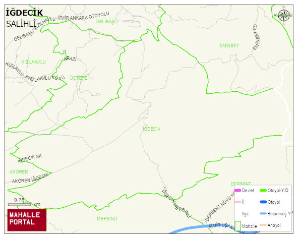 İĞDECİK Mahallesi Haritası | Mahalle ve Köy Sınırı