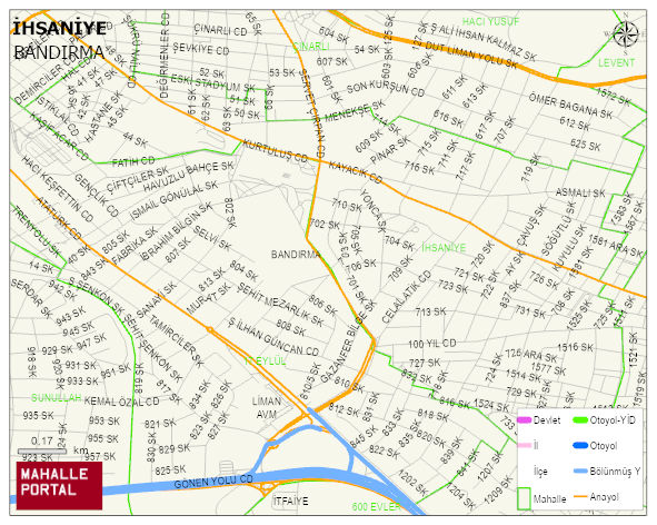İHSANİYE Mahallesi Haritası | Sayısal Bölge Görünümü