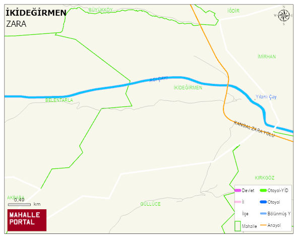 İKİDEĞİRMEN Köyü Haritası | Coğrafi Yapı ve Detaylı Haritası