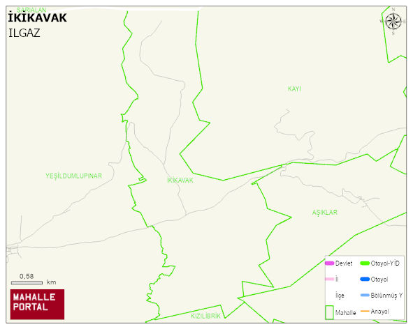 İKİKAVAK Köyü Haritası | İnteraktif Köy ve Mahalle Sınırları