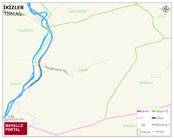 İKİZLER Köyü Haritası | İnteraktif Köy ve Mahalle Sınırları