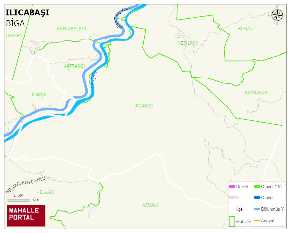 ILICABAŞI Köyü Haritası | Yükselti ve Doğa Özellikleri