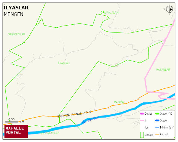 İLYASLAR Köyü Haritası | Mahalle ve Köy Sınırı