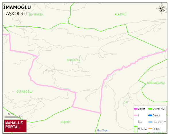 İMAMOĞLU Köyü Haritası | Dağlar, Ovalar ve Akarsu Bilgileri