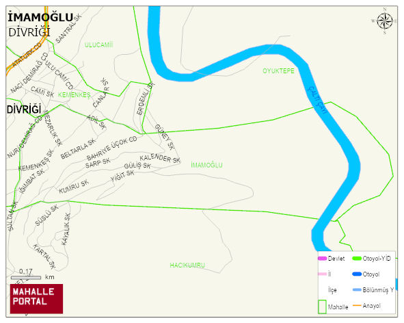 İMAMOĞLU Mahallesi Haritası | Yükselti ve Doğa Özellikleri