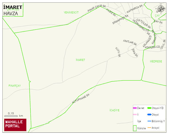 İMARET Mahallesi Haritası | Dağlar, Ovalar ve Akarsu Bilgileri