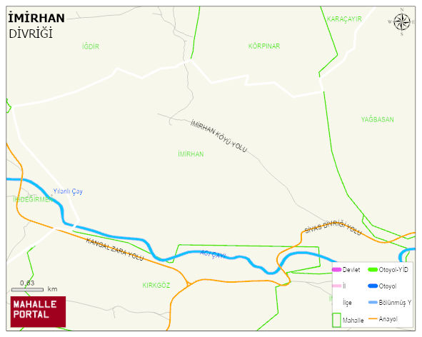 İMİRHAN Köyü Haritası | Uydu Görüntüsü ve Harita Detayları
