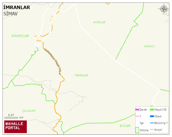 İMRANLAR Köyü Haritası | Coğrafi Yapı ve Detaylı Haritası