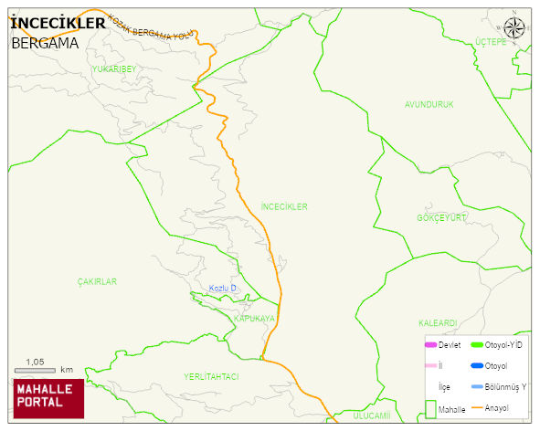 İNCECİKLER Mahallesi Haritası | Detaylı Köy ve Mahalle Görünümü