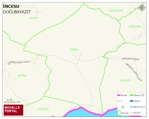 İNCESU Köyü Haritası | Güncel Mahalle ve Köy Haritası