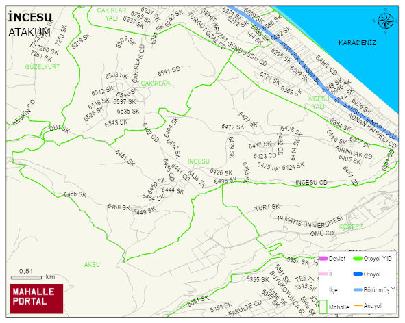 İNCESU Mahallesi Haritası | Mahalle Sokak Haritası