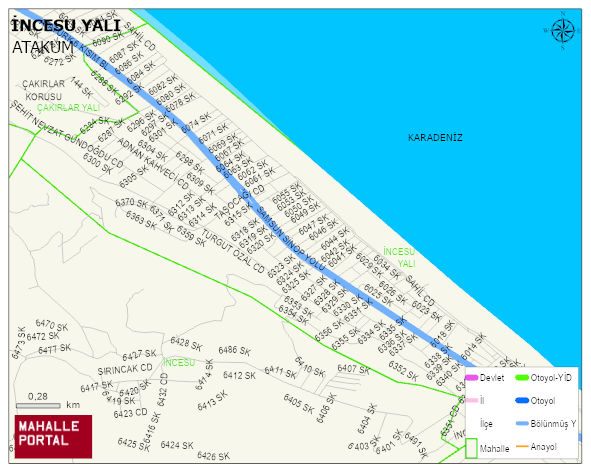 İNCESU YALI Mahallesi Haritası | Detaylı Köy ve Mahalle Görünümü