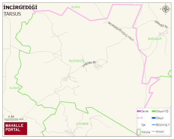İNCİRGEDİĞİ Mahallesi Haritası | İnteraktif Köy ve Mahalle Sınırları
