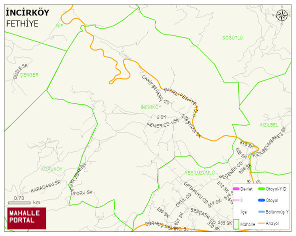 İNCİRKÖY Mahallesi Haritası | Mahalle ve Köy Sınırı