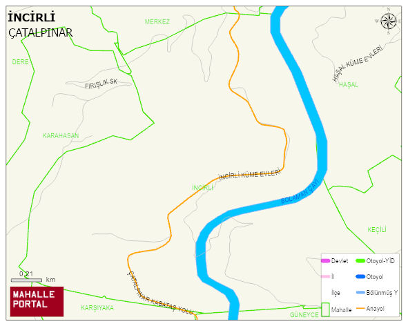 İNCİRLİ Mahallesi Haritası | İnteraktif Köy ve Mahalle Sınırları