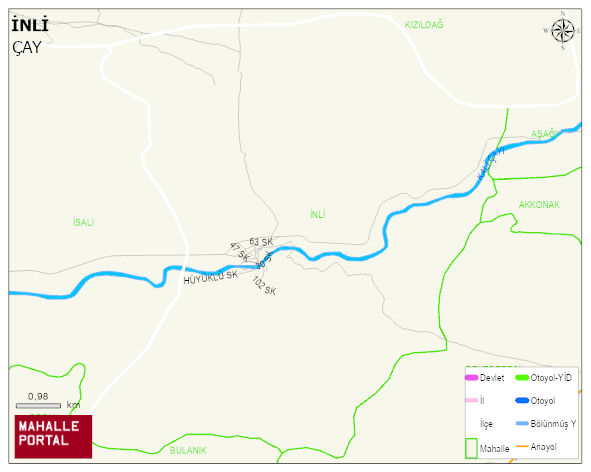 İNLİ Köyü Haritası | Uydu Görüntüsü ve Harita Detayları