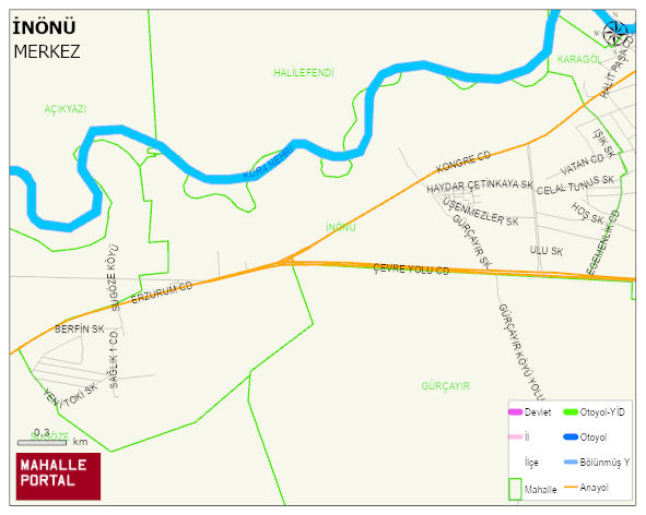İNÖNÜ Mahallesi Haritası | Coğrafi Yapı ve Detaylı Haritası