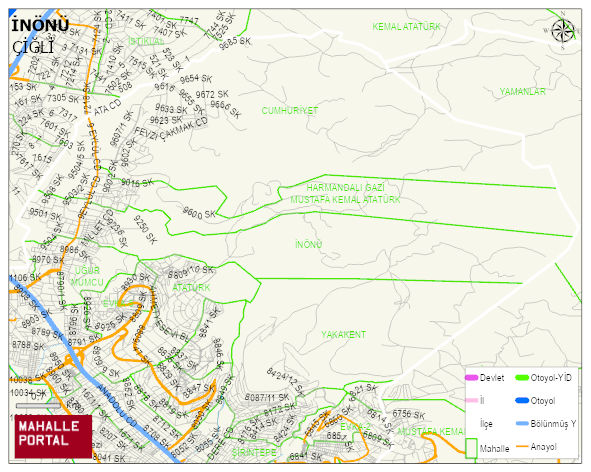 İNÖNÜ Mahallesi Haritası | Coğrafi Yapı ve Detaylı Haritası